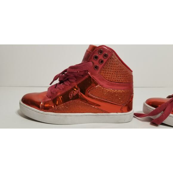 Love Pastry Dance Kids "pop tart" red glitter high-tops size 5.5 - Picture 1 of 10